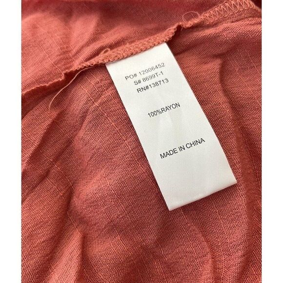 NWT Doe & Rae M Smock Top Sleeveless Pullover Fringe Hem Strappy Peach NWT - Picture 5 of 5